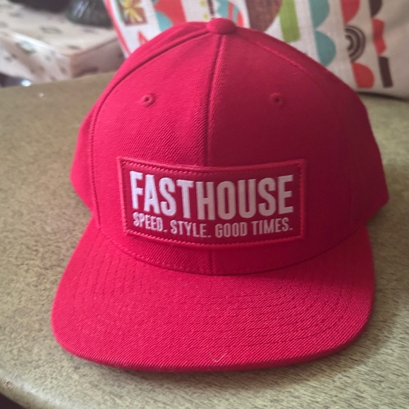 Fasthouse red SnapBack hat - Picture 2 of 5